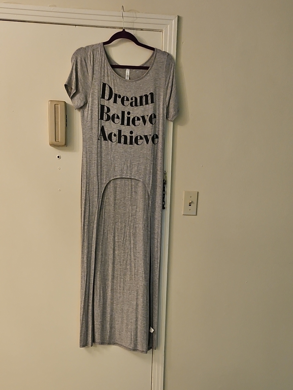 Grey 'Dream Believe Achieve' Maxi Dress
